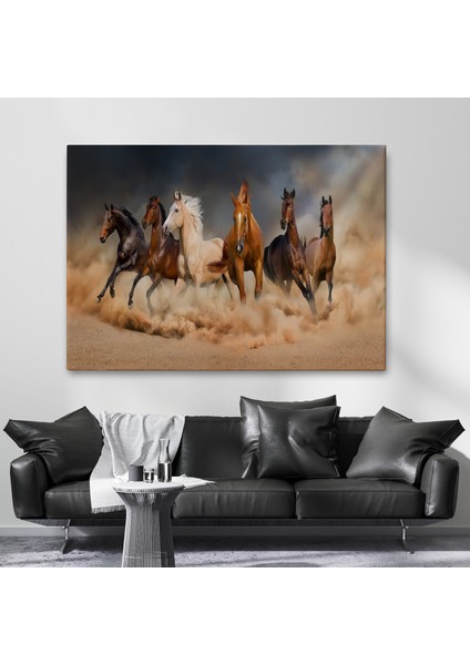 Koşan Atlar Dekoratif Kanvas Tablo 1126 fiyatları