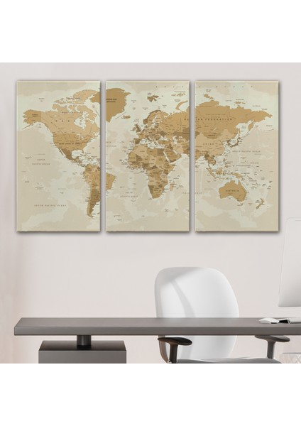 Dünya Haritası Dekoratif Kanvas Tablo 1086 modelleri