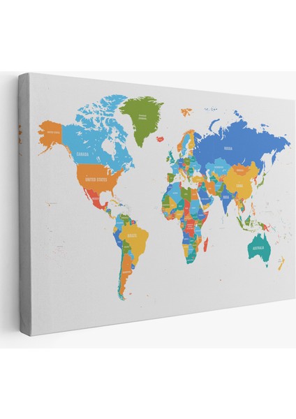 Dünya Haritası Dekoratif Kanvas Tablo 1103
