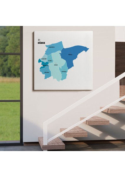 Düzce Ili ve Ilçeler Haritası Dekoratif Kanvas Tablo 1326 fırsatları