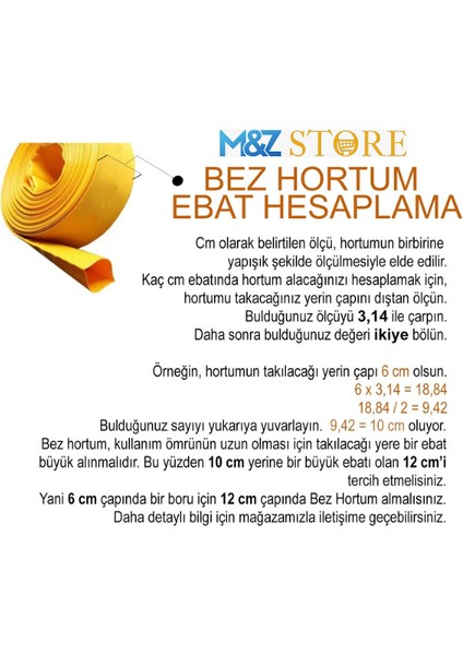 Süper Örme Bez Salma Sulama Hortumu - 18 cm x 20 Metre Dayanıklı Yassı Bahçe Hortumu