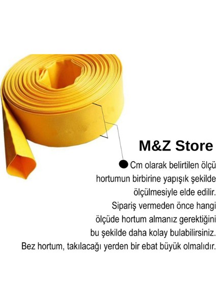 Süper Örme Bez Salma Sulama Hortumu - 18 cm x 20 Metre Dayanıklı Yassı Bahçe Hortumu