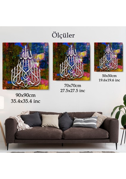 Allah'tan Başka Ilah Yoktur; Hz Muhammed Onun Kulu ve Elçisidir, Yazılı Kanvas TABLO-3419 indirimleri
