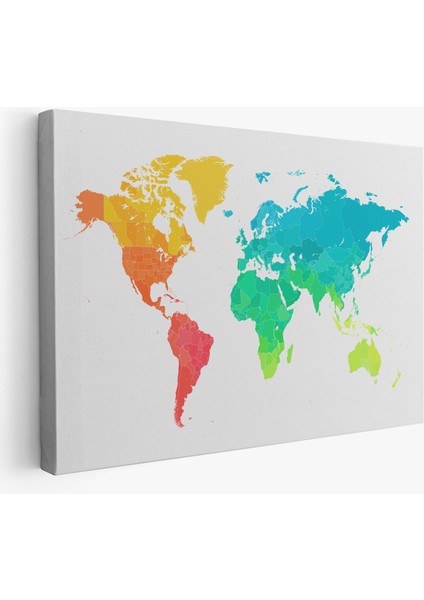 Dünya Haritası Dekoratif Kanvas Tablo 1107