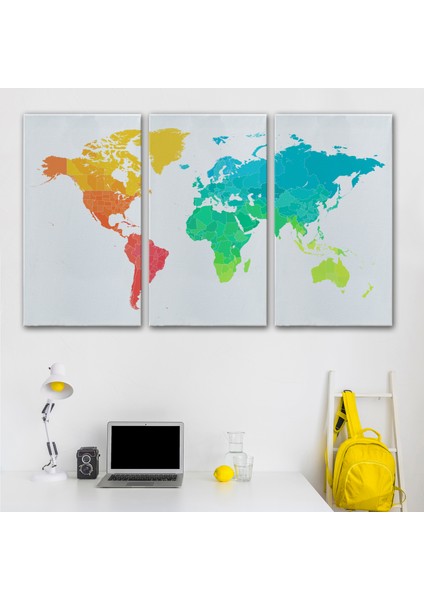 Dünya Haritası Dekoratif Kanvas Tablo 1107 modelleri