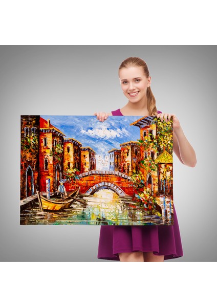 Venedik Italya Yağlı Boya Görünümlü TABLO-1201 fırsatları