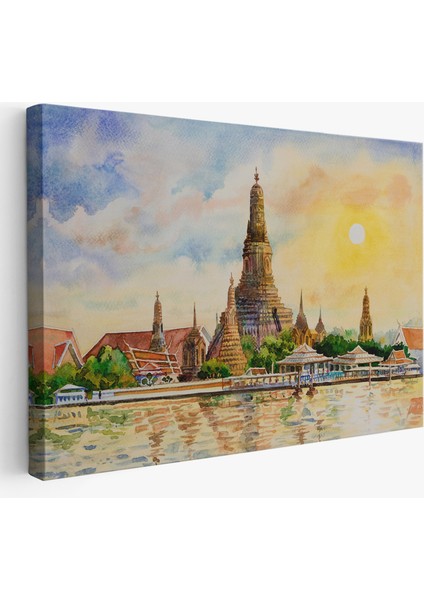 Wat Arun Tapınağı Tayland Bangkok Dekoratif Kanvas TABLO-3622