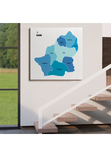 Kars Ili ve Ilçeler Haritası Dekoratif Kanvas Tablo 1381 fırsatları