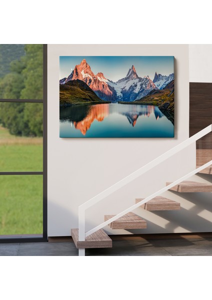 Bachalpsee Gölü ve Isviçre Alpleri Dekoratif Kanvas Duvar TABLOSU-3624 indirimleri