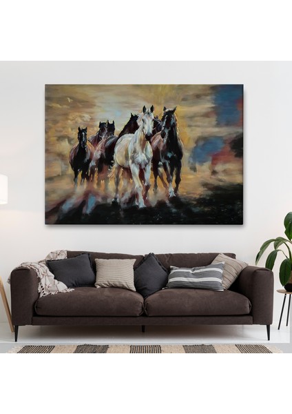 Koşan Atlar Dekoratif Duvar TABLOSU-3670 fiyatları