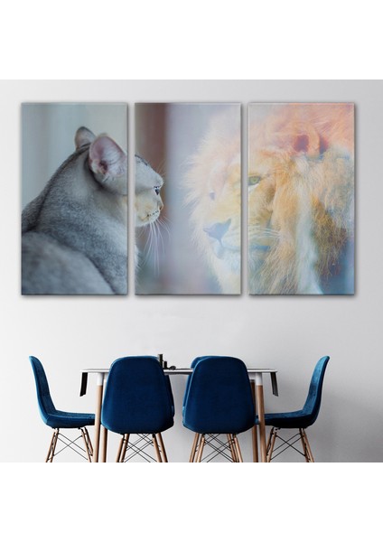 Kendini Aslan Gören Kedi Dekoratif Kanvas Tablo 1175 modelleri
