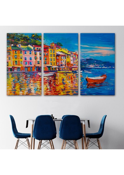 Deniz De Tekneler Yağlıboya Görünüm Dekoratif Kanvas Duvar TABLOSU-3457 modelleri