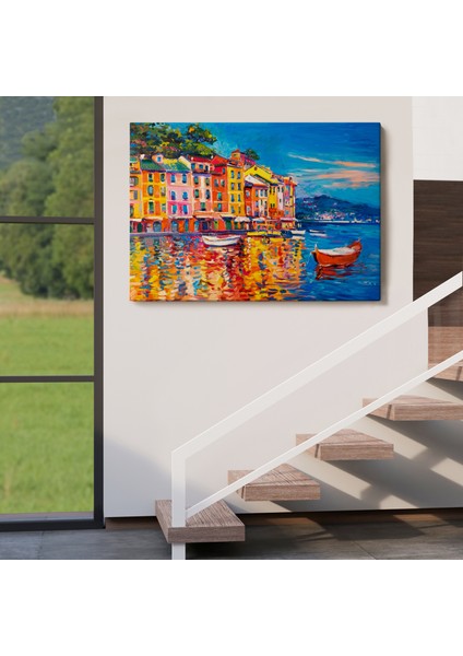 Deniz De Tekneler Yağlıboya Görünüm Dekoratif Kanvas Duvar TABLOSU-3457 indirimleri