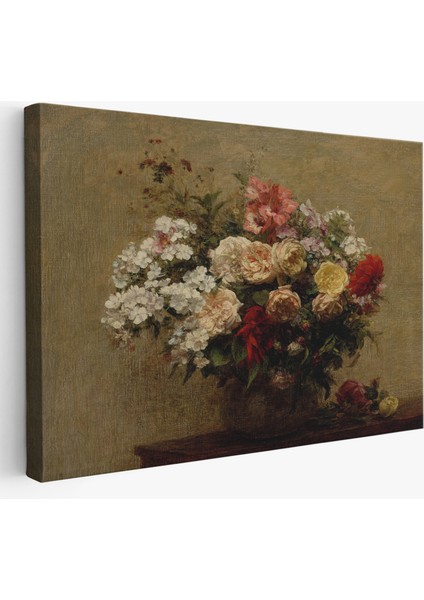 Vazodaki Renkli Çiçekler Duvar TABLOSU-3493