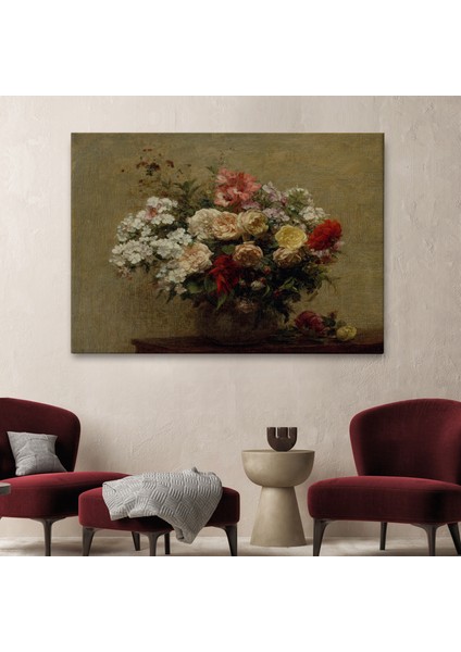 Vazodaki Renkli Çiçekler Duvar TABLOSU-3493 fiyatları