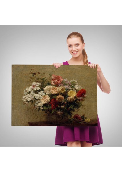 Vazodaki Renkli Çiçekler Duvar TABLOSU-3493 fırsatları