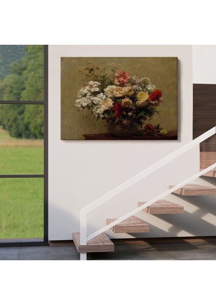 Vazodaki Renkli Çiçekler Duvar TABLOSU-3493 indirimleri