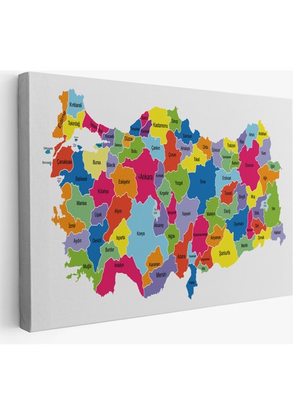 Türkiye Haritası Kanvas Tablo Eğitici ve Öretici Dekoratif Tablo Tablo 3117