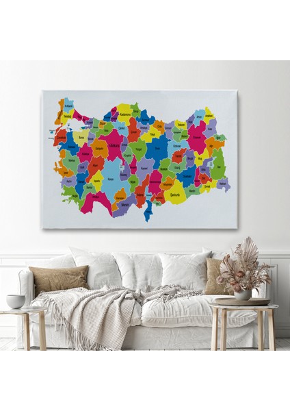 Türkiye Haritası Kanvas Tablo Eğitici ve Öretici Dekoratif Tablo Tablo 3117 fiyatları