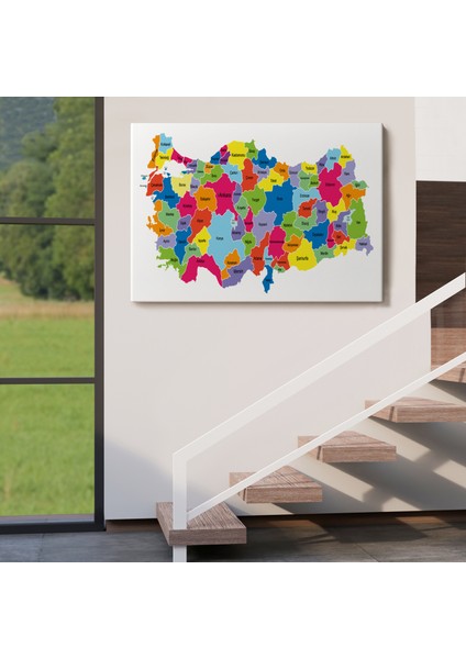 Türkiye Haritası Kanvas Tablo Eğitici ve Öretici Dekoratif Tablo Tablo 3117 indirimleri
