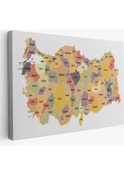 Türkiye Haritası Kanvas Tablo Eğitici ve Öretici Dekoratif Tablo Tablo 3126
