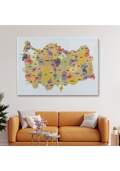 Türkiye Haritası Kanvas Tablo Eğitici ve Öretici Dekoratif Tablo Tablo 3126 fiyatları