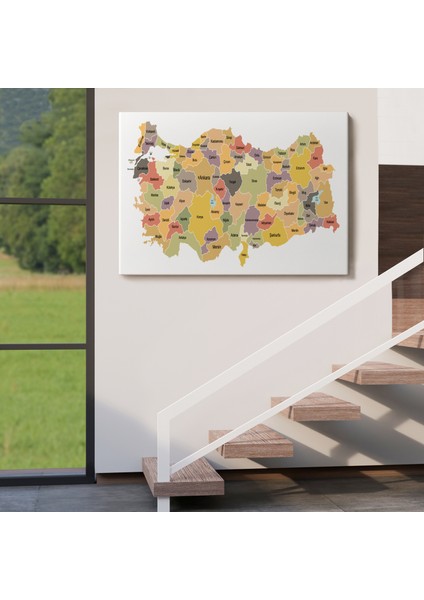 Türkiye Haritası Kanvas Tablo Eğitici ve Öretici Dekoratif Tablo Tablo 3126 indirimleri
