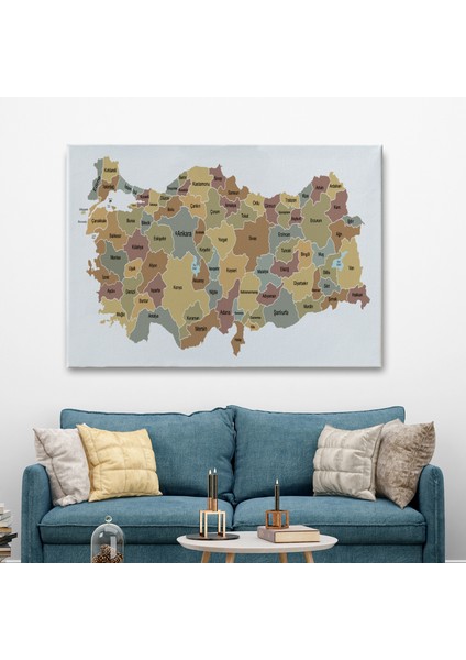 Türkiye Haritası Kanvas Tablo Eğitici ve Öretici Dekoratif Tablo Tablo 3134 fiyatları