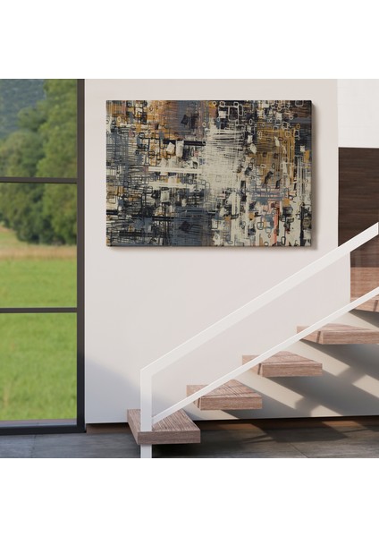 Soyut Geometrik Dekoratif Kanvas Duvar TABLOSU-3658 indirimleri