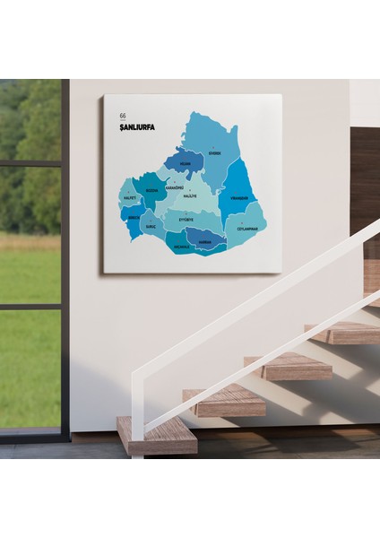 Şanlıurfa Ili ve Ilçeler Haritası Dekoratif Kanvas Tablo 1459 fırsatları