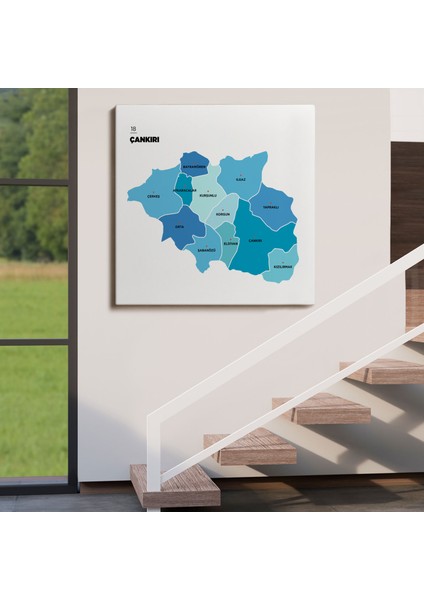 Çankırı Ili ve Ilçeler Haritası Dekoratif Kanvas Tablo 1314 fırsatları