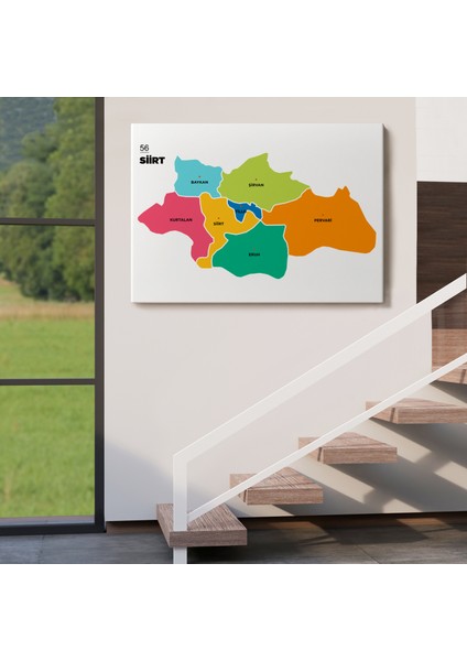 Siirt Ili ve Ilçeler Haritası Dekoratif Kanvas Tablo 1448 fırsatları