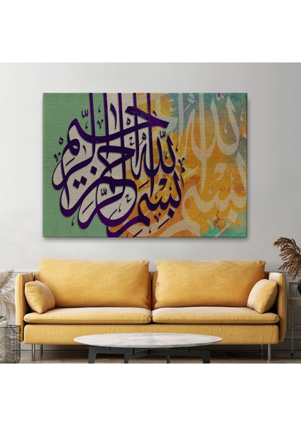 Bismillahirahmanirahim Yazılı Dekoratif Kanvas TABLO-3380 fiyatları