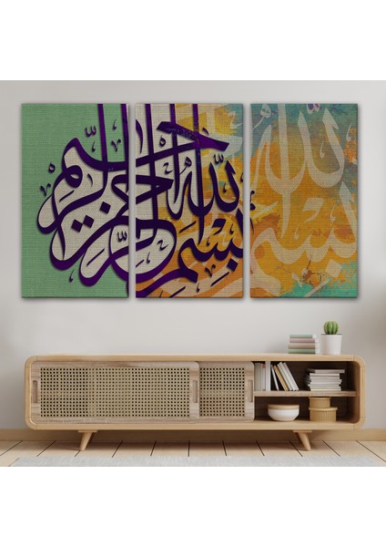Bismillahirahmanirahim Yazılı Dekoratif Kanvas TABLO-3380 modelleri