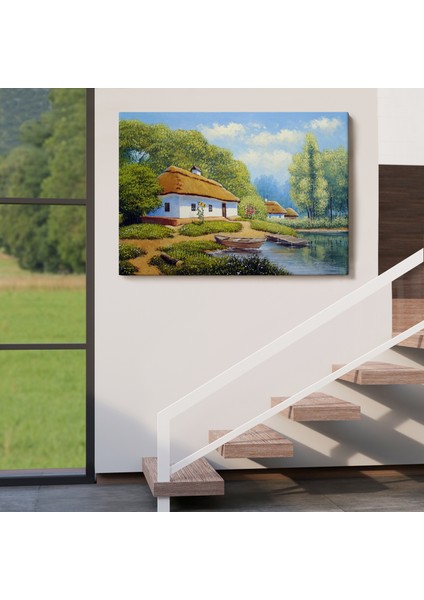 Ukrayna Köy Evi Manzarası Yağlıboya Görünüm Dekoratif Kanvas Duvar TABLOSU-3663 indirimleri