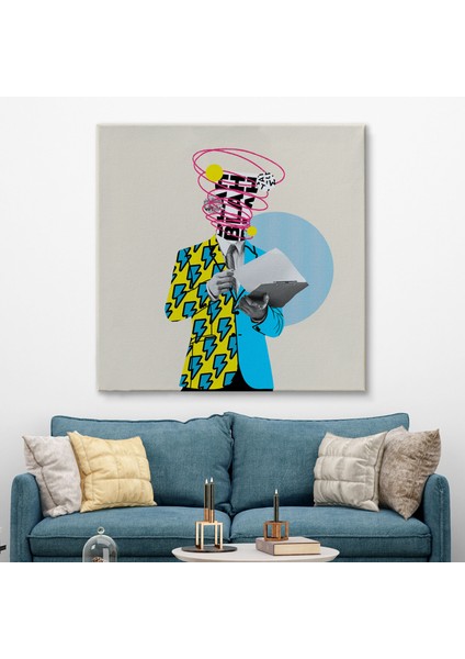 Çizgi Roman Kahramanı Kahvesini Yudumluyor Pop Art Kanvas TABLO-5800 fiyatları