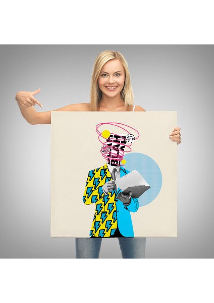 Çizgi Roman Kahramanı Kahvesini Yudumluyor Pop Art Kanvas TABLO-5800 modelleri