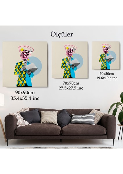 Çizgi Roman Kahramanı Kahvesini Yudumluyor Pop Art Kanvas TABLO-5800 indirimleri