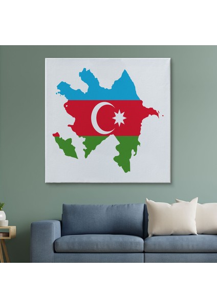 Azerbaycan Haritası Dekoratif Kanvas Duvar TABLOSU-5806 fiyatları