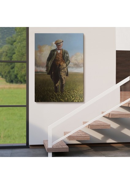 Tarlada Yürüyen Mustafa Kemal Atatürk Duvar TABLOSU-6132 fırsatları