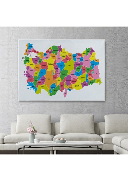 Türkiye Haritası Kanvas Tablo Eğitici ve Öretici Dekoratif Tablo Tablo 3113 fiyatları