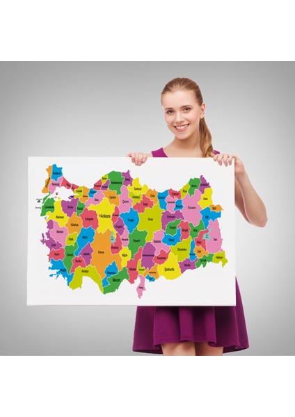 Türkiye Haritası Kanvas Tablo Eğitici ve Öretici Dekoratif Tablo Tablo 3113 fırsatları