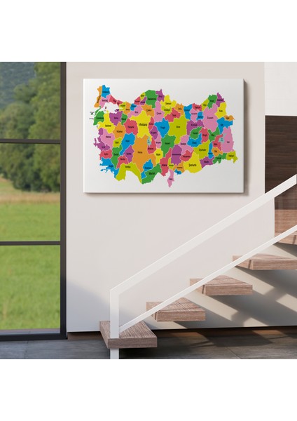 Türkiye Haritası Kanvas Tablo Eğitici ve Öretici Dekoratif Tablo Tablo 3113 indirimleri