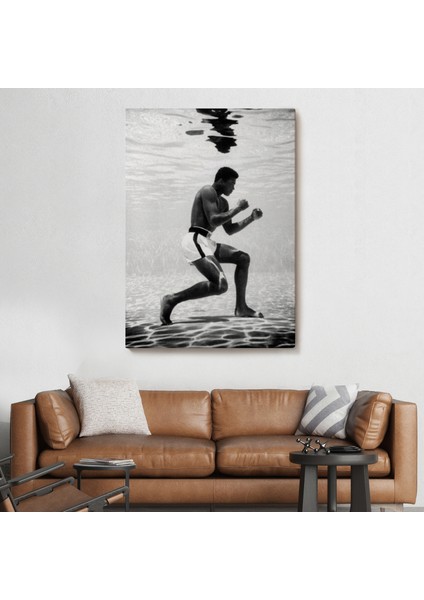 Su Altında Antreman Yapan Boksor Muhammet Ali Duvar TABLOSU-6204 fiyatları