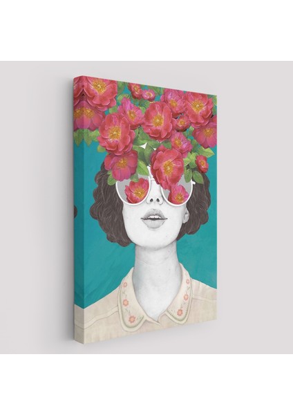 Çiçekler Saçan Optimist Kadın TABLOSU-6269