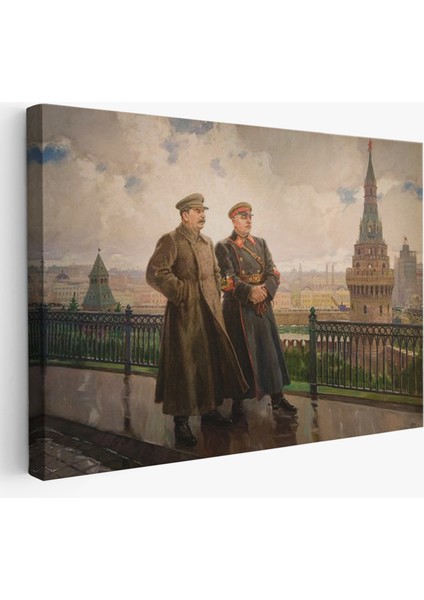 Kremlin'de Stalin ve Voroshilov Tablosu - Stalin And Voroshilov In The KREMLIN-6551