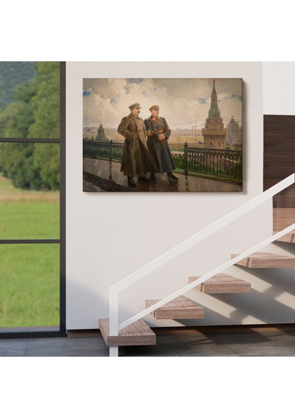 Kremlin'de Stalin ve Voroshilov Tablosu - Stalin And Voroshilov In The KREMLIN-6551 indirimleri