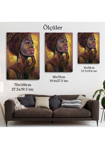 Afrikalı Kadın Portresi Pop Art Duvar TABLOSU-6008 indirimleri