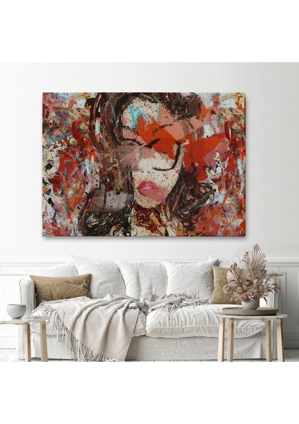 Çağdaş Sanat Kadın Portresi Yağlıboya Görünüm Dekoratif Kanvas Duvar TABLOSU-3534 fiyatları