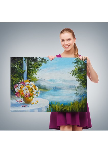 Yaz Deniz Manzarası Yağlıboya Görünüm Dekoratif Kanvas Duvar TABLOSU-3498 fırsatları